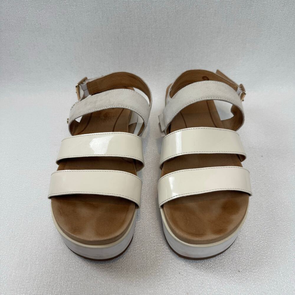 Ugg Womens Braelynn Cream Jasmine Leather Suede Slingback Strap Sandals SIZE 9